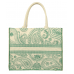 Paisley Sage Green Embroidered Vegan Tote Bag (Limited)