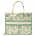 Paisley Sage Green Embroidered Vegan Tote Bag (Limited)