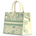 Paisley Sage Green Embroidered Vegan Tote Bag (Limited)